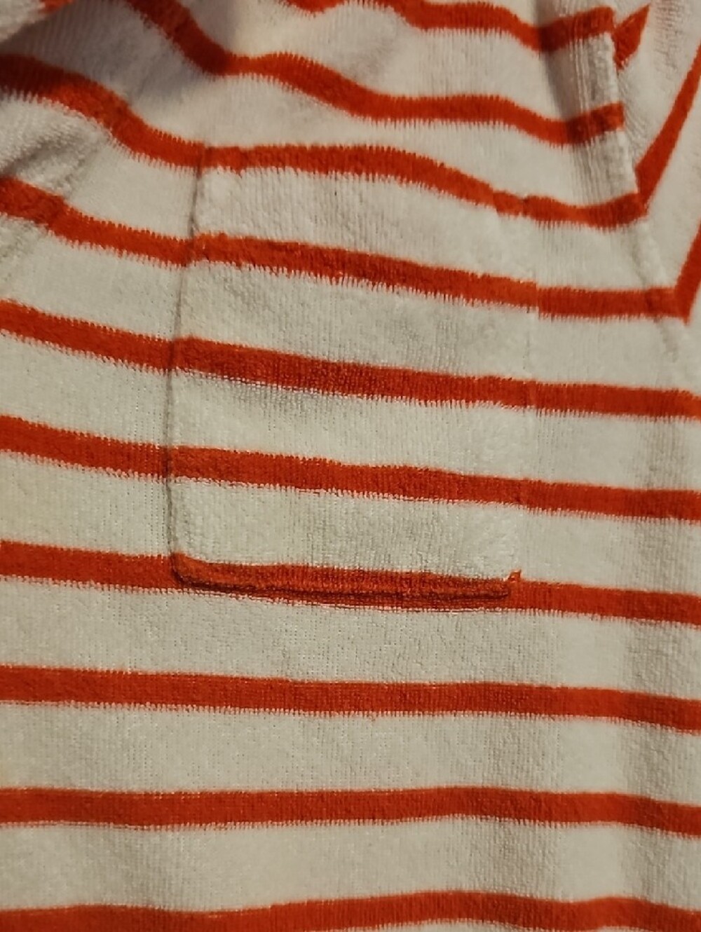 Boden White and Orange Terry Towel Cloth Striped Polo for Kids - Picture 3 of 4